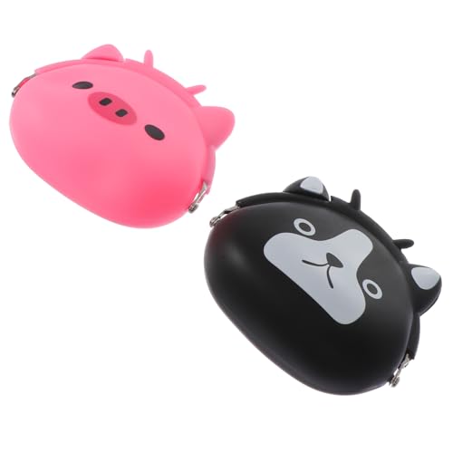 WESIEVYA 2 Stück Tierclip Tragbare Tasche Silikon Geldbörse von WESIEVYA