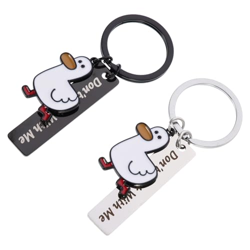 WESIEVYA 2er Satz Schlüsselanhänger Aus Edelstahl Mit Formdesign Hängende Schlüsselanhänger-Ornamente Nicht Anlaufend Hypoallergen von WESIEVYA