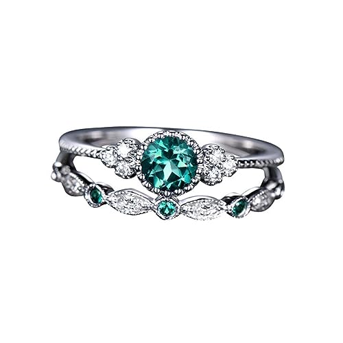 WESIEVYA 2stücke Grüner Zirkonia Für Damen Stilvoller Verlobungsring Für Hochzeiten Und Valentinstag Eleganter Modeschmuck Für Jeden Anlass WESIEVYA 2stücke Grüner Zirkonia Für Damen Stilvoller Verlobungsring Für Hochzeiten Und Valentinstag Eleganter Modeschmuck Für Jeden Anlass von WESIEVYA