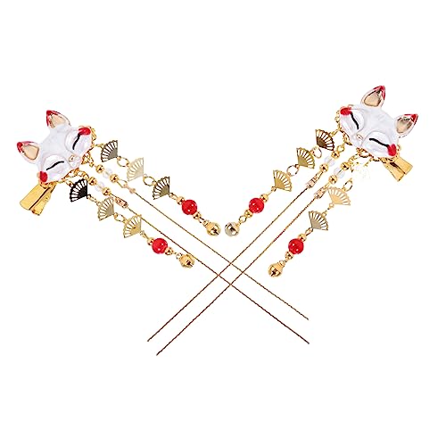 WESIEVYA 2stücke Haarspange Chinesisches Motiv Antiker Seitenclip Aus Legierung Mit Quaste Vintage-kopfschmuck Farbe Zufällig von WESIEVYA