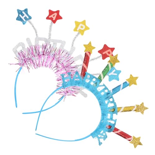 WESIEVYA 2stücke Geburtstags-haarreifen Bunte Kopfbedeckung Für Partys Stilvolle Dekoration Für Frauen Und Mädchen Für Fotoshootings Und Festliche Anlässe von WESIEVYA
