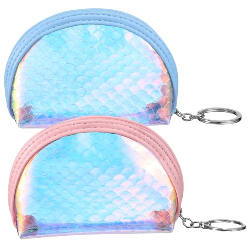 WESIEVYA 2stücke Handtasche Mit Reißverschluss Mini Münzbeutel Im Meerjungfrau Design Süßes Accessoire Für Frauen Für Kleingeld Und Kleine Utensilien von WESIEVYA