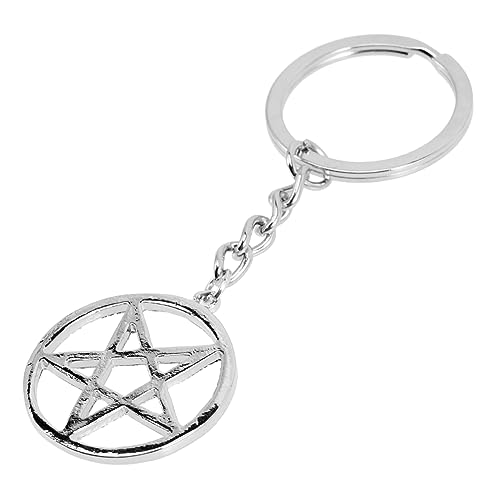 WESIEVYA Schlüsselanhänger Satz Aus Metall Mit Pentagramm Und Stern-Design 2 Stück Schlüsselanhänger Mit Schlüsselanhängerhaken Und Schlüsselanhängerverschlüssen Für Schlüsselbund von WESIEVYA