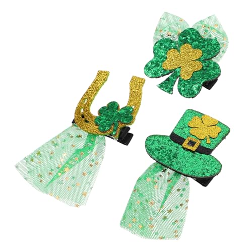 WESIEVYA 3 Stück Irish Day Haarnadeln St. Patricks Day Pins Für Kinder St. Patrick'S Day Haarschmuck St. Patrick'S Day Haarspange St. Patricks Day Dekoration St. Patricks Day Accessoires von WESIEVYA