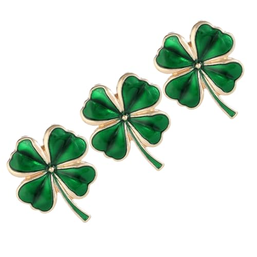 WESIEVYA 3 Stück Teiliges Shamrock Broschen Vierblättriges Kleeblatt Anstecknadeln Emaille Leicht Elegant Vielseitig für Damen Kleidung Party St Patrick S Day Accessoire von WESIEVYA
