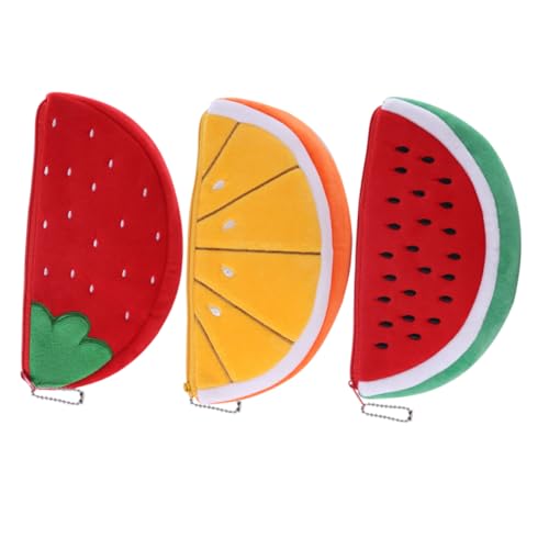 WESIEVYA 3St Fruchtgeldbeutel Federmäppchen orangefarbener Beutel Geldbeutel Mini Geldbörse für Wassermelone Geldbörse kleine Handtasche süße Handtasche süße Geldbörse Münzbeutel Polyester von WESIEVYA