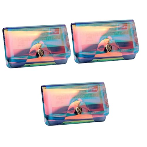 WESIEVYA 3-teiliger Holografischer Kreditkarten-Organizer Mit 20 Taschen Modischer Für Damen von WESIEVYA
