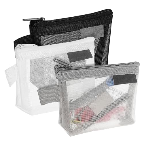 WESIEVYA 3-teilige Netz-münzgeldbörsen-mini-aufbewahrungstaschen Tragbare Kosmetiktaschen Mit Reißverschluss Für Damen Wechseltaschen Für Münzen Und Stifte WESIEVYA 3-teilige Netz-münzgeldbörsen-mini-aufbewahrungstaschen Tragbare Kosmetiktaschen Mit Reißverschluss Für Damen Wechseltaschen Für Münzen Und Stifte von WESIEVYA