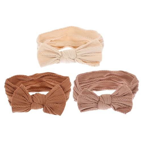 WESIEVYA 3stücke Stirnband Mit Schleife Aus Nylon Für Neugeborene Mädchen Babyschleifen Als Haarband Für Kleinkindmädchen Kopfbedeckung Für Junge Mädchen von WESIEVYA
