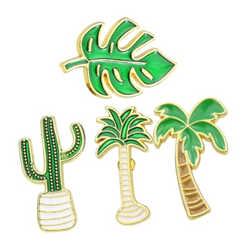 WESIEVYA 4 Stück Cartoon Baum Broschen Modische Kleidung Anstecknadeln Leichte Legierung Pins für Damen und Accessoires Vielseitig für Alltag und Feierlichkeiten von WESIEVYA