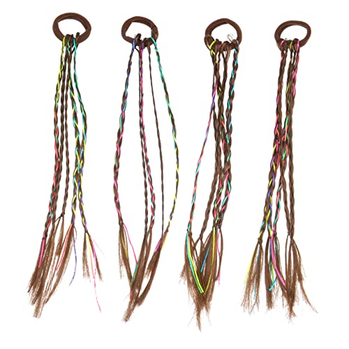 WESIEVYA 4stücke Bunte Haarsträhnen Für Junge Mädchen Teiliges Mit Geflochtenen Perücken Für Feste Und Fotografie Kreative Haarschmuck-dekorationen Für Mädchen von WESIEVYA