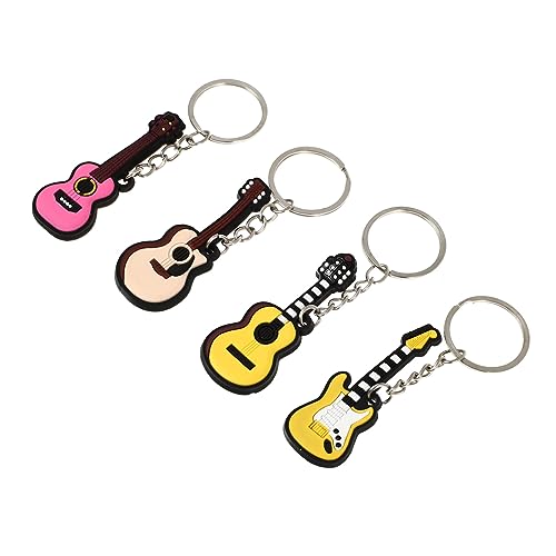 WESIEVYA Schlüsselanhänger Mit Gitarrenanhänger – 4er-Pack Schlüsselornamente Im Musikinstrumenten-Design Taschendekor von WESIEVYA