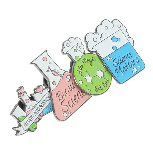 WESIEVYA 4 Stück Teiliges Chemistry Broschen aus Langlebiger Legierung Kreative Reagenzglas Anstecknadeln für Kleidung Rucksäcke Schals Modische Pins im Chemie Design von WESIEVYA