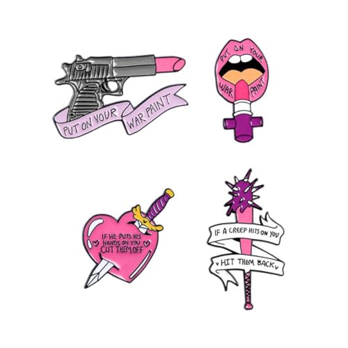 WESIEVYA 4 Stück Teiliges Damen Kreative Lippenstift anstecknadeln aus Modische Niedliche Kleidungsschmuck Passend für Jacken Taschen Hüte und Schals von WESIEVYA