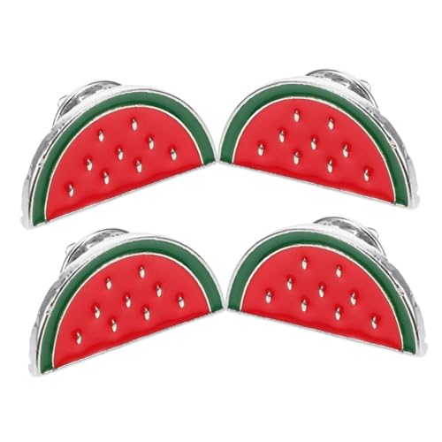 WESIEVYA 4 Stück Wassermelonen Emaille Pins Cartoon Broschen für Taschen Kleidung Sommer Accessoires Süß Langlebig Modisch von WESIEVYA