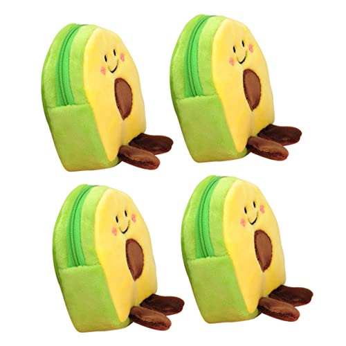 WESIEVYA 4stücke Avocado Geformte Geldbörse Mit Münztasche Plüsch Wechseltasche Für Mädchen Kleines Portemonnaie Zur Aufbewahrung Von Visitenkarten Und Kleingeld von WESIEVYA