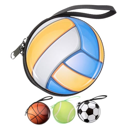 WESIEVYA 4stücke Junge Mädchen-geldbörse Mit Reißverschluss Münzbörse Im Basketball- Volleyball- Fußball-Design Wechselgeldbeutel Aus Hochwertigem Material Tragbare Aufbewahrungsbox von WESIEVYA