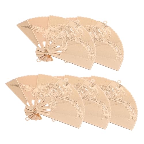 WESIEVYA 5 Stück Vintage Fächer Anhänger aus Kupfer Schmuckanhänger für Armband Halskette DIY Robuste Mini Charms mit Glatten Kanten für Schmuckherstellung und Geschenkideen von WESIEVYA