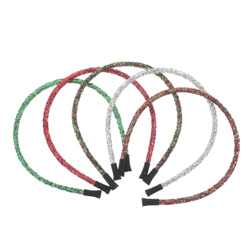 WESIEVYA 5stücke Teiliges Glitzer Weihnachts-stirnband Damen Festlicher Haarschmuck Vielseitig Kombinierbar Für Neujahrsfeiern Und Weihnachtsfeiern Funkelnde Haaraccessoires von WESIEVYA