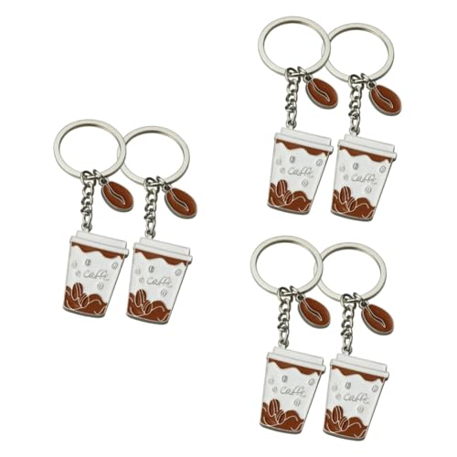 WESIEVYA 6stücke Kreative Kaffeetassen Schlüsselanhänger Schlüsselanhänger Charm Für Taschen Und Schlüsselbund Geschenkidee Für Kaffeeliebhaber Hochwertige Und Langlebige von WESIEVYA