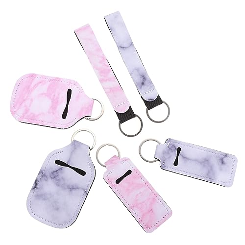 WESIEVYA 6stücke Neopren Schutzhüllen Im Marmor-Design Für Lippenstift Und Schlüssel Tragbar Und Für Unterwegs von WESIEVYA