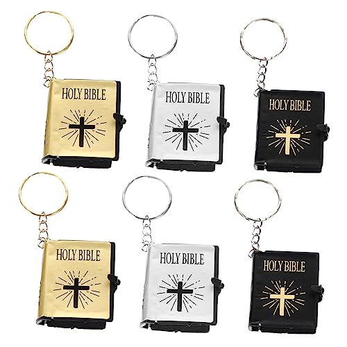 WESIEVYA 6stücke Bibel Schlüsselanhänger Mini Anhänger Schlüsselring Ornament Anhänger Mit Aufhängerring Kompaktes Design Leicht Tragbar Für Schlüssel Oder Tasche von WESIEVYA