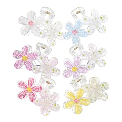WESIEVYA 6stücke Blumen-haarklammern Haarschmuck Mit Blumendruck Für Mädchen Clip-haarspangen Für Verschiedene Anlässe Leicht Und Robuste von WESIEVYA