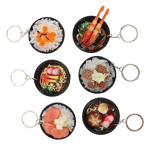 WESIEVYA Lebendige Simulation Lebensmittel Charms Schlüsselanhänger 6 Stücke Mini Tasche Einzigartige Schlüsselring Decor von WESIEVYA