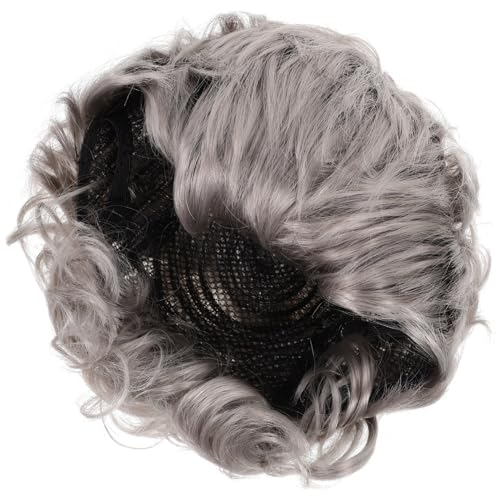 WESIEVYA Old Lady Cosplay Perücke Für Damen Weiße Kurzhaarfrisur Perfektes Kostümzubehör Für Halloween Partys Und Theateraufführungen von WESIEVYA