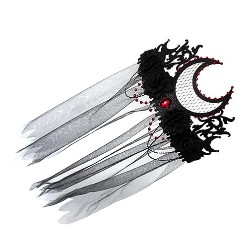 WESIEVYA Vintage Gothic Mit Schleier Einzigartiger Haarreif Für Halloween Teepartys Und Kostüm-events Bequeme Anpassbare Passform Aus Hochwertigem Material von WESIEVYA