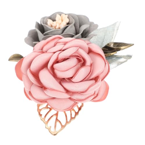 WESIEVYA Künstliche Blume Brosche Haarklammer Für Hochzeiten Elegante Satin Corsage Für Braut Brautjungfern Und Festliche Anlässe von WESIEVYA