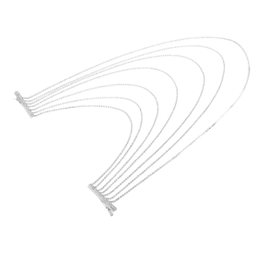 WESIEVYA Haarkette Mit Strasssteinen Für Damen Kopfschmuck Hochzeit Elegante Haarspange Schmuck Accessoire Stabile Haarspangen von WESIEVYA