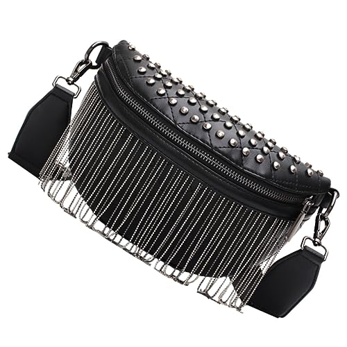 WESIEVYA Umhängetasche Für Damen Mit Nieten Stilvolle Schultertasche Mit Nieten Und Quaste Leicht Und Großes Fassungsvermögen Für Alltag Und Reisen von WESIEVYA