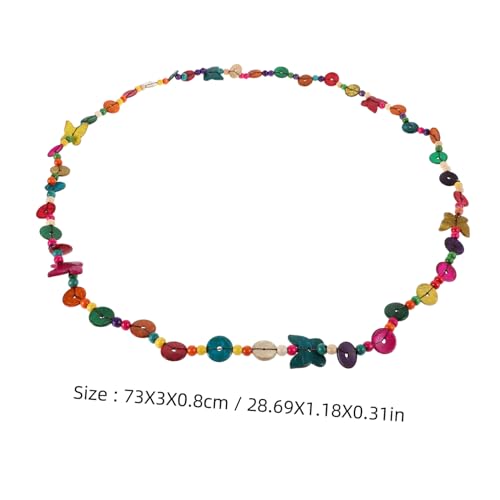 WESIEVYA Bunte Lange Boho Halskette Damen mit Kokosnuss Perlen und Schmetterling Anhängern Mehrschichtiger Holzperlen Schmuck Langlebiges Accessoire für Vielseitiges Layering von WESIEVYA