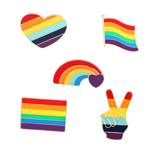 WESIEVYA Bunte Regenbogen Broschen Stilvolle Regenbogen Anstecker LGBT Schmuck Farbige Pin Badges Für Pride Und CSD Events Modische Accessoires Für Jedes Outfit von WESIEVYA