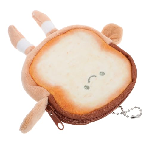 WESIEVYA Kawaii Toast-münzgeldbörse Plüsch Lustiger Multifunktionaler Aufbewahrungsbeutel Für Kleingeld Und Kleine Gegenstände Für Schlüsselanhänger von WESIEVYA