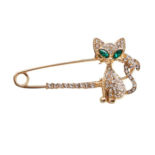 WESIEVYA Cat Brooch Anstecknadel mit Funkelnden Strasssteinen Kreative Katze mit Ball Design Legierte Brosche für Damen und Katzenliebhaber Vielseitige Schmuck Deko für Alltag und Party von WESIEVYA