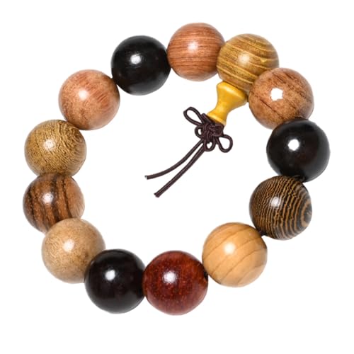 WESIEVYA Chic Holzperlen Armband Teilige Natürliche Sandelholz Buddha Perlen Hand Schmuck Angenehm zu Tragen Langlebig für Alltag und von WESIEVYA