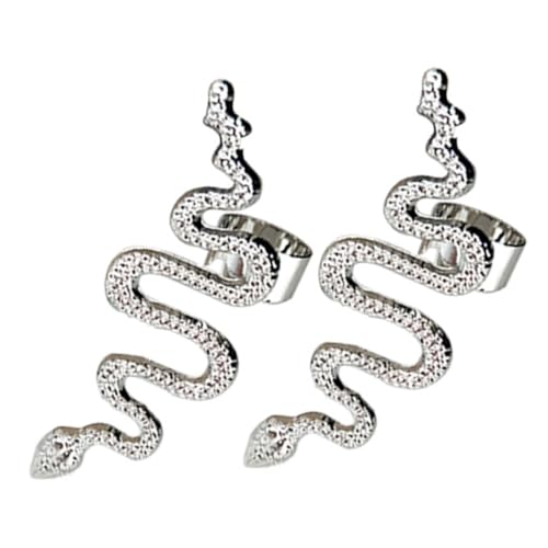 WESIEVYA Cuff Ohrringe Damen Schlangen Design Punk Ohrclips Einzeln Silberfarbene Ear Clips für Frauen Stilvolle Ohrklemme Modeschmuck Langlebig und Detailreich von WESIEVYA