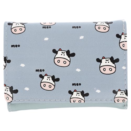 WESIEVYA Kurze Damen Geldbörse Kuh Druck Brieftasche Tragbare Lagerung Tasche DREI Falten Brieftasche Mit Kartenfächern Bargeld Organizer Für Frauen von WESIEVYA