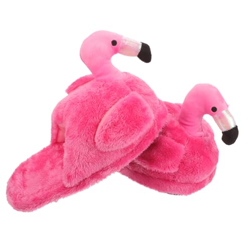 WESIEVYA Damen Hausschuhe Flamingo Pantoffeln Flauschig Warm Memory Foam Rutschfeste Sohle Bequeme Slipper für Indoor Entspannung Zuhause von WESIEVYA