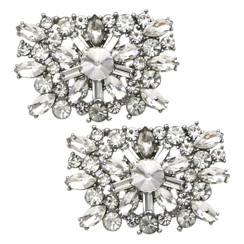 WESIEVYA Elegante Abnehmbare Schuhclips mit Strasssteinen Modische Schuhschmuck Damen High Heels Stilvolle Schuhverzierung für Pumps und Sandalen Weiß von WESIEVYA