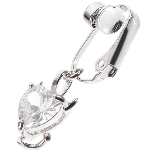WESIEVYA Fake Bauchnabelpiercing Clip Herz Zirkonia Anhänger Nicht Piercing Bauchnabelring Damen Schmuck Wiederverwendbar Für Alltag Strandparty von WESIEVYA