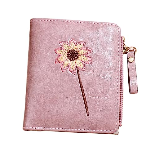 WESIEVYA Faltbare Damen Geldbörse Mit Blumenmuster Pu Kurze Münztasche Wechseltasche Für Frauen Als Visitenkartenhalter Bargeldbeutel Und Kleine Gegenstände Für Mantel Hosen Und von WESIEVYA