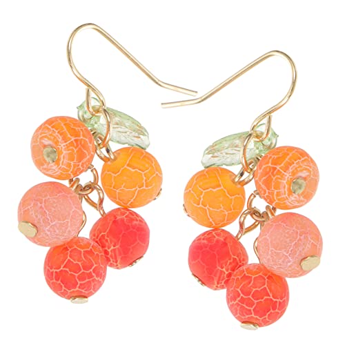 WESIEVYA Fruchtige Dangle Ohrringe Damen Orange Anhänger Handgefertigt Elegant Karneval Schmuck Für Alltag Urlaub Strand Dating von WESIEVYA