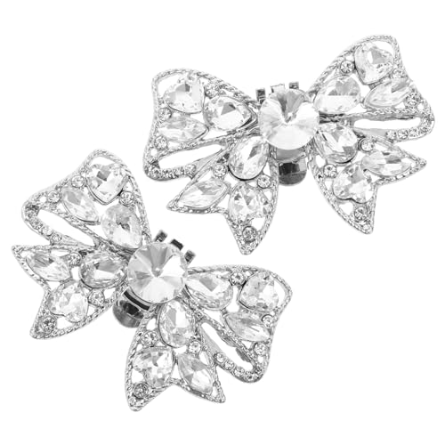 WESIEVYA Funkelnde Schuhclips mit Schleifen Abnehmbare Strass Schuhschmuck Brosche für Damen Eleganter Schuhanhänger Geeignet für Brautschuhe und High Heels Einfach Anzubringen und von WESIEVYA