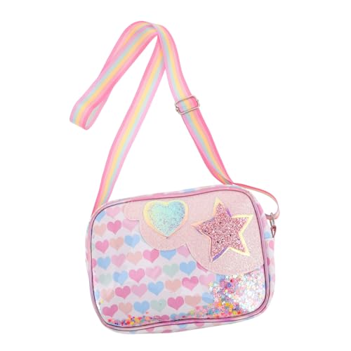 WESIEVYA Glitzernde Crossbody Tasche für Mädchen mit Verstellbarem Schultergurt Meerjungfrau Design Große Kapazität Langlebiges Material Leichte Umhängetasche für Schule und Partys von WESIEVYA