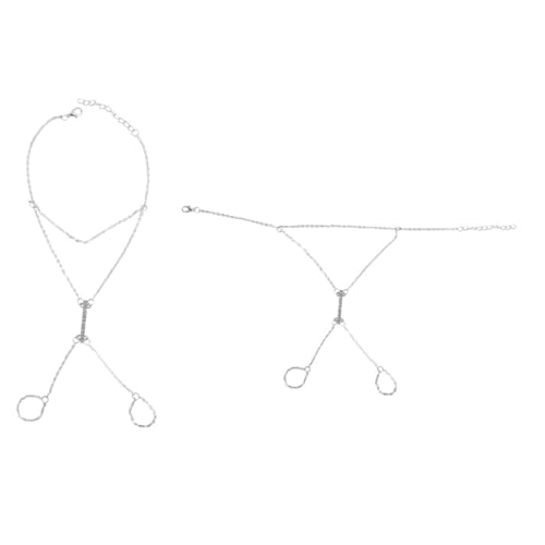 WESIEVYA Gothic Fußkettchen Damen Silber mit Funkelnden Modisches Boho Schmuckstück für Strand Party und Alltag Leicht Verstellbar Elegantes Accessoire für Frauen von WESIEVYA