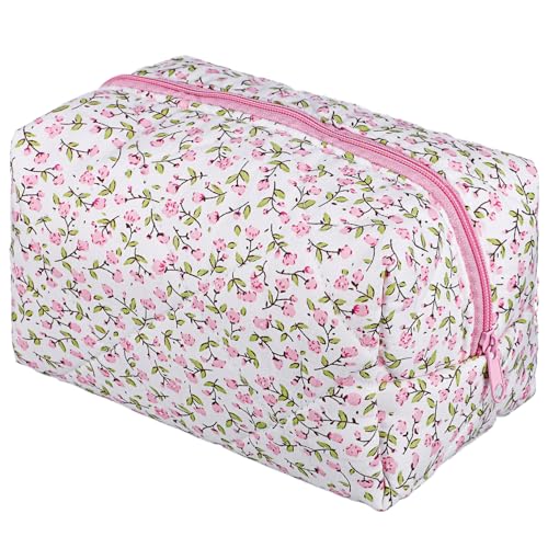 WESIEVYA Makeup Bag Für Damen Tragbare Kosmetiktasche Mit Floralem Design Vielseitig Für Und Alltag Aufbewahrung Von Make-up Und Hygieneartikeln von WESIEVYA