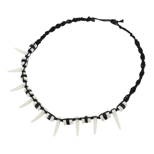 WESIEVYA Künstliche Wolfszahnkette für Männer Retro Tribal Anhänger Handgewebte Boho Halskette Herren Schmuck für Zeremonien Wikingerstil WESIEVYA Künstliche Wolfszahnkette für Männer Retro Tribal Anhänger Handgewebte Boho Halskette Herren Schmuck für Zeremonien Wikingerstil von WESIEVYA